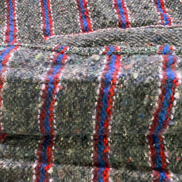 Frank's Textiles Hooded Pullover Poncho Small Gray/Wh/Red Baja Surfer/Skater EUC - Picture 3 of 8